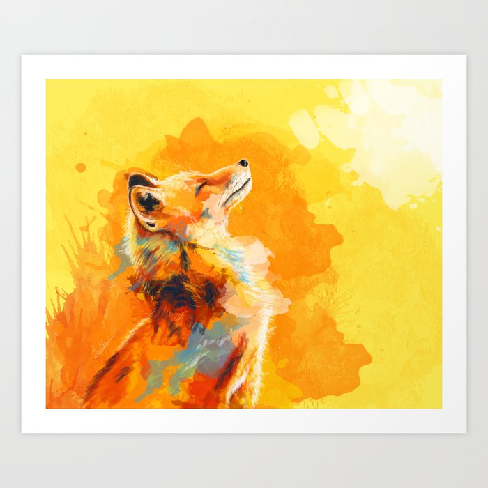 Blissful Light - Fox portrait Art Print