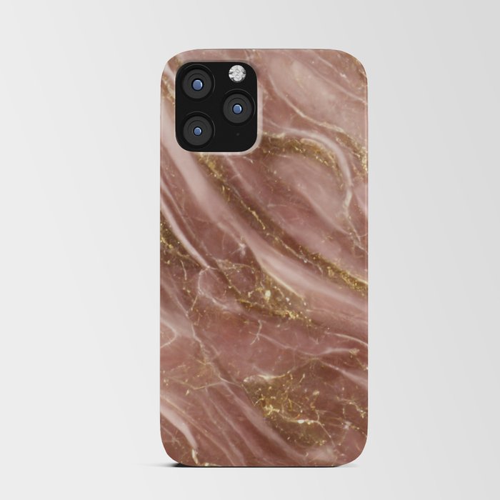 Pink & Gold Marble iPhone Card Case