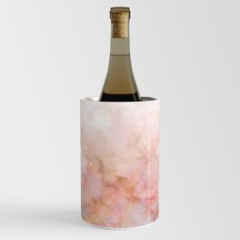 Beautiful Pink and Gold Ombre marble under snow Wine Chiller