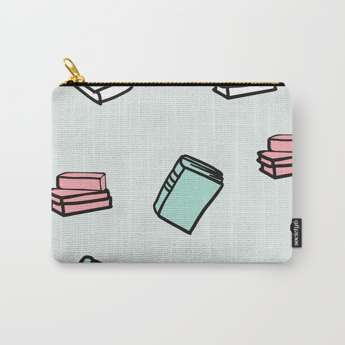 Hand Drawn Books Seamless Vector Pattern Background Carry-All Pouch