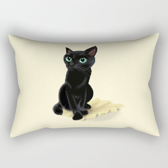 Black little kitty Rectangular Pillow