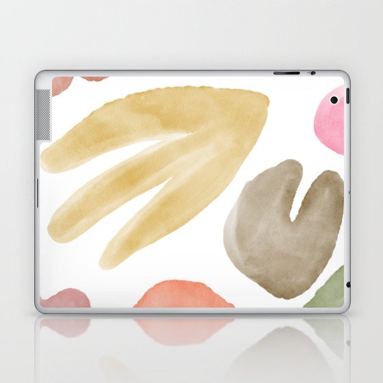 11 Abstract Shapes Watercolour 220802 Valourine Design Minimalist Laptop & iPad Skin