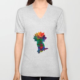 Rainbow cat V Neck T Shirt