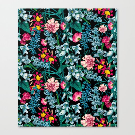 Botanic Floral Pattern Canvas Print