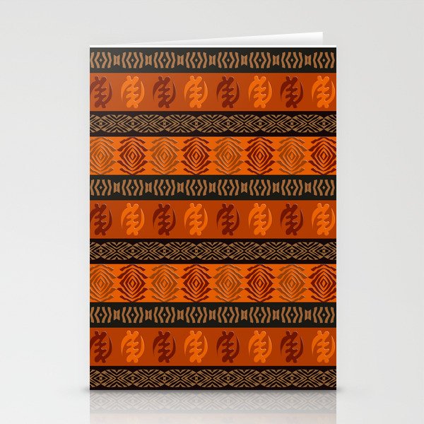 Ethnic african tribal pattern with Adinkra simbols. Stationery Cards