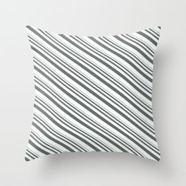 [ Thumbnail: Dim Gray & Mint Cream Colored Striped/Lined Pattern Throw Pillow ]