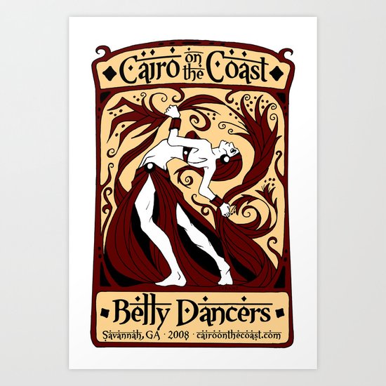 Cairo on the Coast Poster- Red/Yellow Art Print