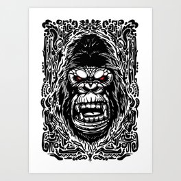 gorilla head 2 Art Print