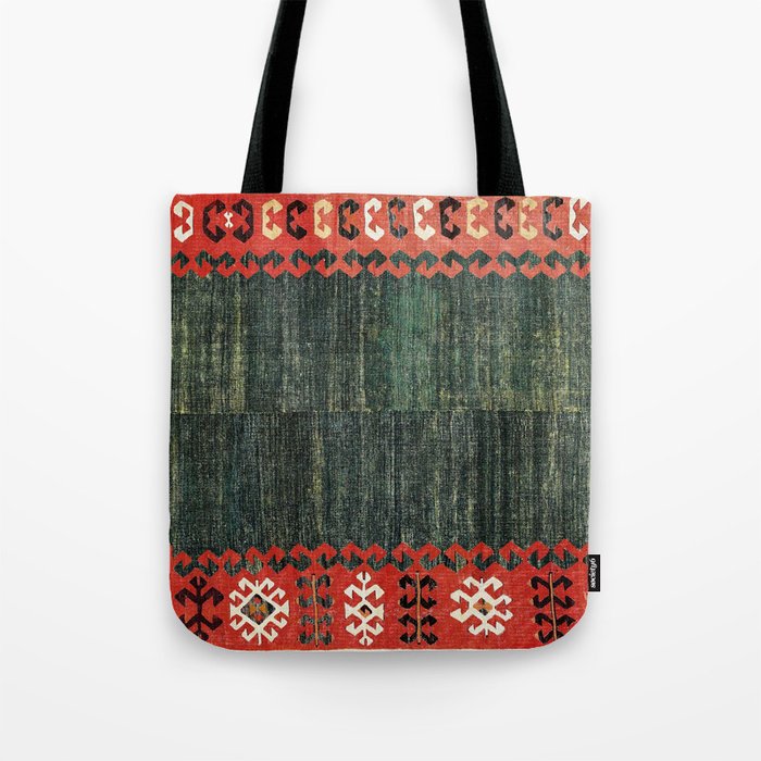 Cadocian Central Anatolian Antique Turkish Kilim Print Tote Bag By Vickybragomitc