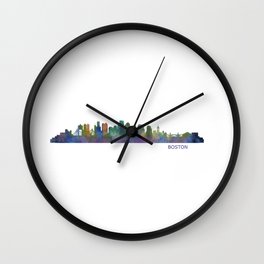 Boston Massachusetts City Skyline Hq V1 Wall Clock