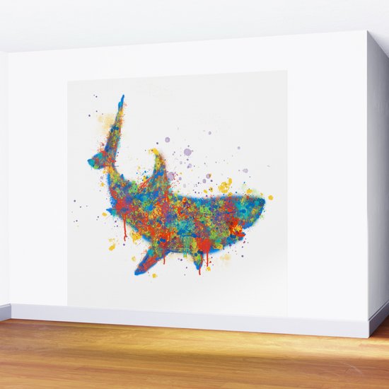 Splatter Paint Great White Shark Wall Mural By Trinitybennett Society6