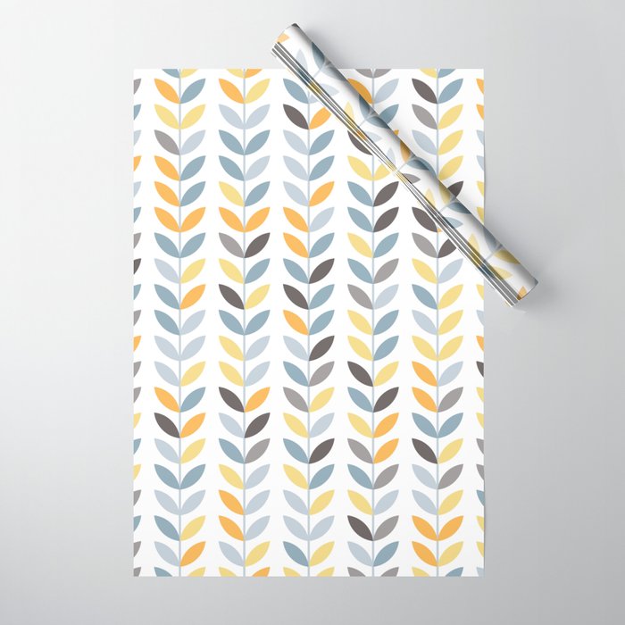 Scandinavian seamless leaves pattern Wrapping Paper