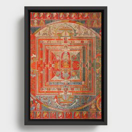 Tibetan Buddhist Mandala Manjuvajra 43 Deities Framed Canvas