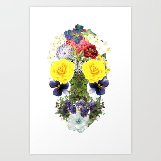 Skull Flowers Art Print