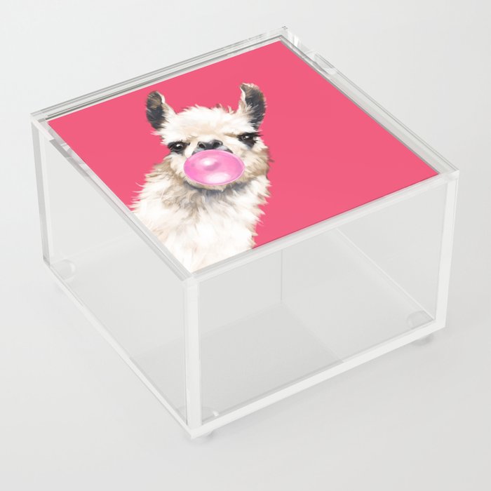 Bubble Gum Sneaky Llama in Red Acrylic Box