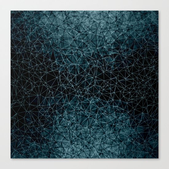 Polygonal blue and black Canvas Print