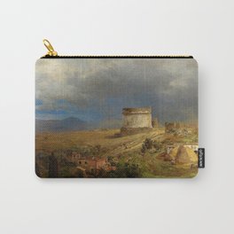 Via Appia with the Tomb of Caecilia Metella in Roman Italian Countryside by Oswald Achenbach Carry-All Pouch