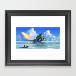 The Golden Whale Framed Art Print
