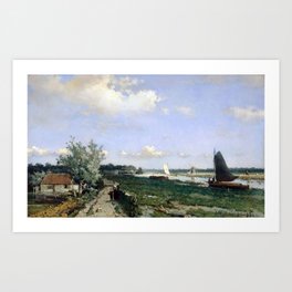 Canal At Rijswijk By Johan Hendrik Weissenbruch | Reproduction Art Print
