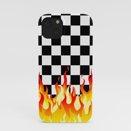 Checkered Fire Flame  iPhone Case