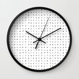 Ditsy Organelles - Black on White Wall Clock
