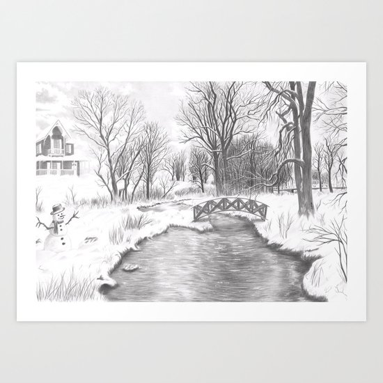Snowy Landscape Art Print