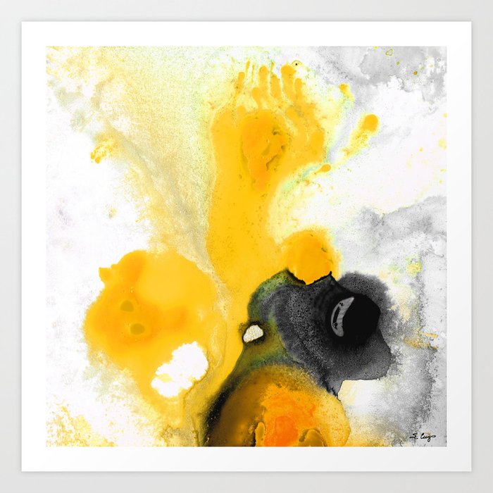 Yellow Orange Abstract Art - The Dreamer - By Sharon Cummings Art Print