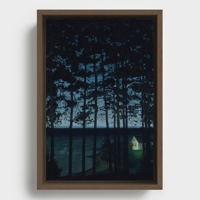 Harald Sohlberg  Fisherman’s Cottage Framed Canvas