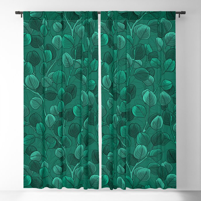 Eucalyptus on green Blackout Curtain