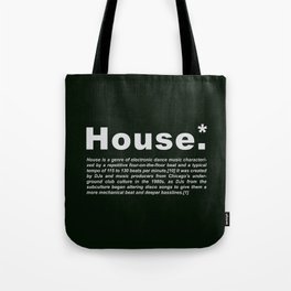 House Music definition, Djs gift. Tote Bag