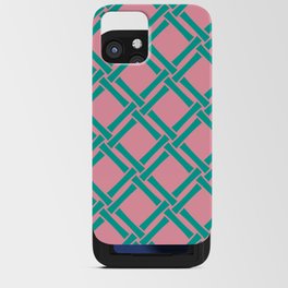 Classic Bamboo Trellis Pattern 237 Pink and Turquoise iPhone Card Case