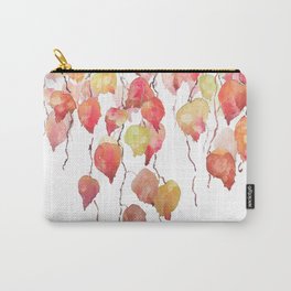 orange red crimson glory vine leaf watercolor Carry-All Pouch