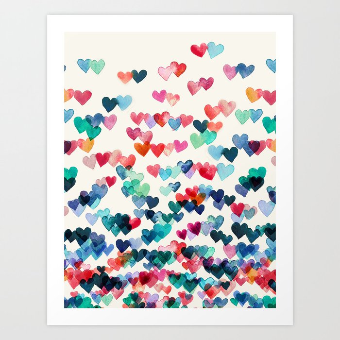 Heart Connections - watercolor painting Art Print