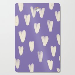 Hand-Drawn Hearts on Very Peri Purple  Cutting Board