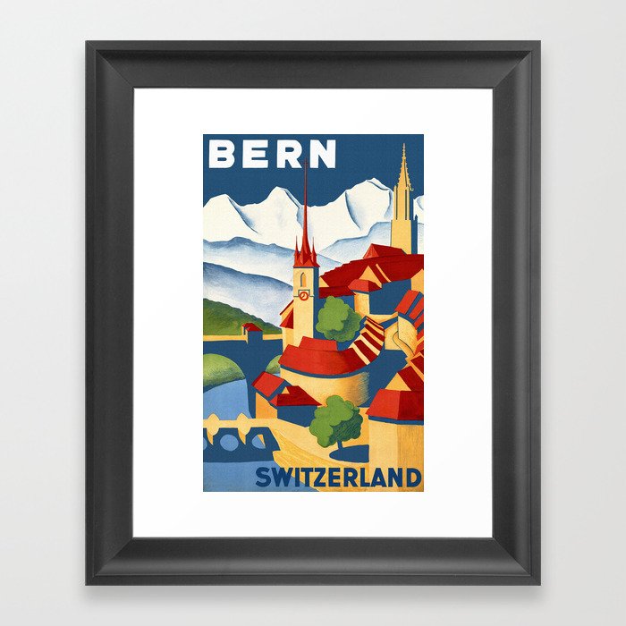 Vintage Bern Switzerland Travel Framed Art Print
