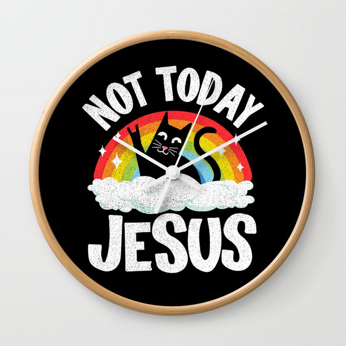 Not Today Jesus Funny Heavy Metal Wall Clock