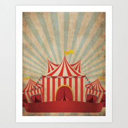 Shabby Circus Tent Retro Vintage Kitschy Art Print