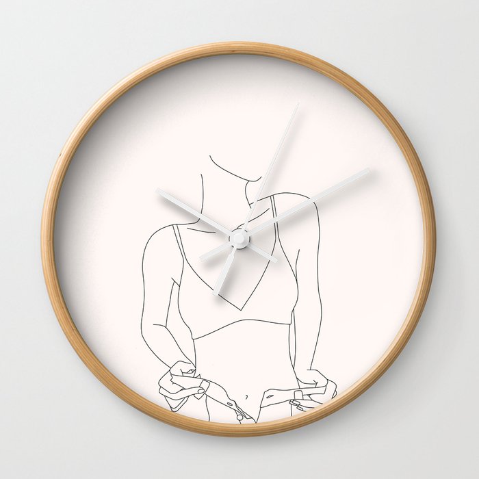 Minimalist Fashion Illustration - Luna Wall Clock