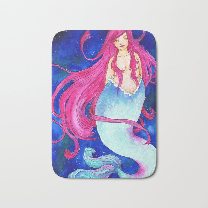 Galaxy Mermaid Bath Mat By Hetty S Art, Mermaid Bath Rug