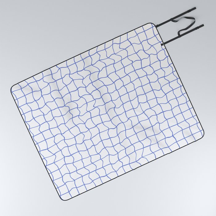 Blue minimal geometrical liquid square pattern Picnic Blanket