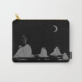 Moon Over Three Graces Grey on Black Carry-All Pouch