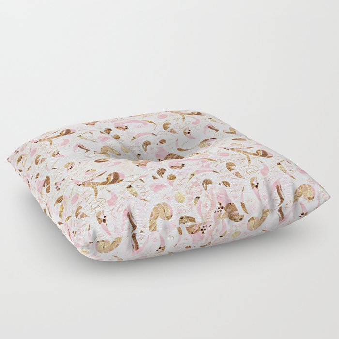 Pink Brown Swirls Floor Pillow