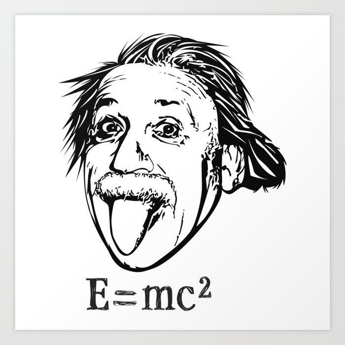 Albert Einstein With E=mc2 Art Print