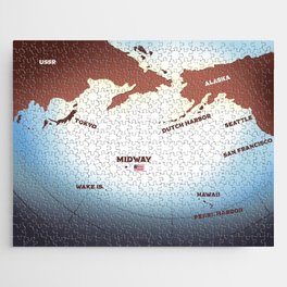 Midway island WW2 map Jigsaw Puzzle