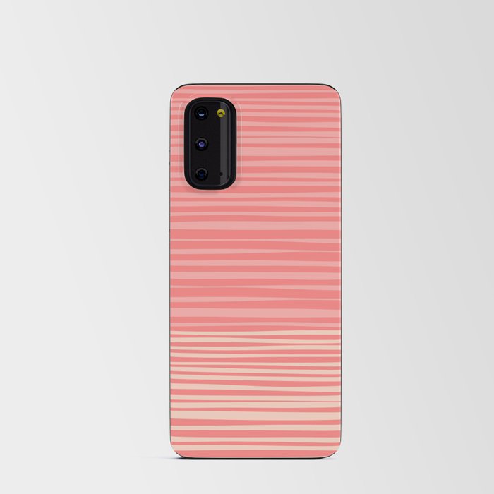 Natural Stripes Modern Minimalist Colour Block Pattern in Pink and Blush Android Card Case