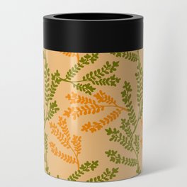 Green and yellow herbs seamless pattern Can Cooler
