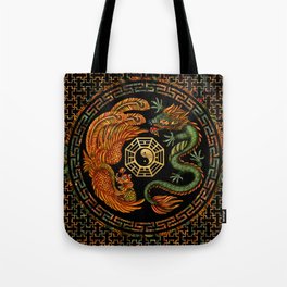 Phoenix and Dragon with bagua #2 Tote Bag