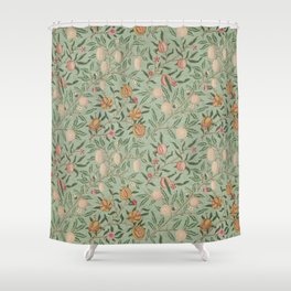 William Morris Vintage Fruit Sage Green  Shower Curtain