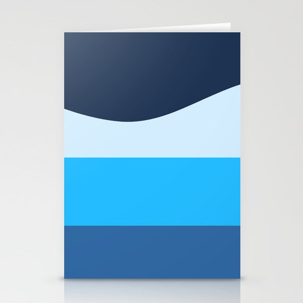 Minimalistic Wave Colorful Retro Art Pattern Design Stationery Cards