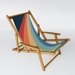 Colorful diagonal retro stripes Sling Chair